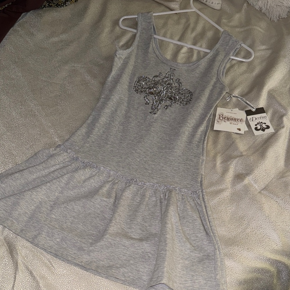 Dereon Light Gray Embellished Chemise